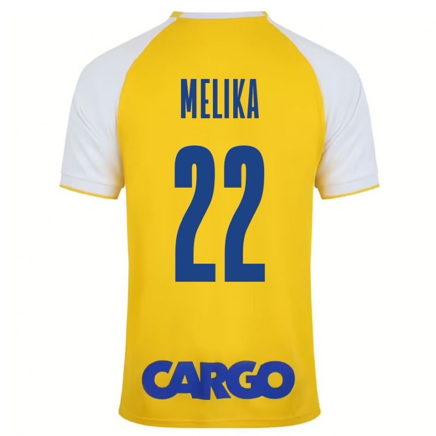 Kids Football Ofek Melika #22 Yellow White Home Jersey 2024/25 T-Shirt