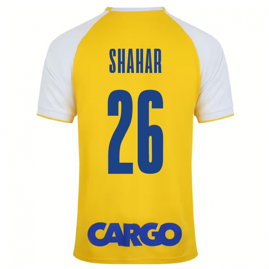 Kids Football Ido Shahar #26 Yellow White Home Jersey 2024/25 T-Shirt