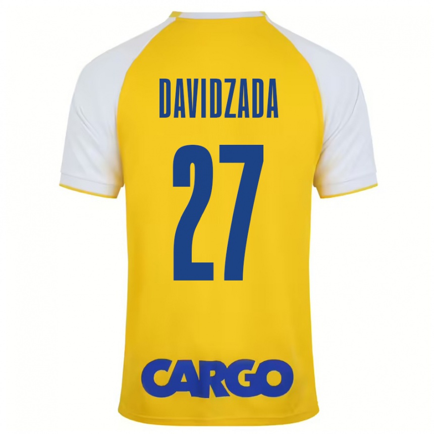 Kids Football Ofir Davidzada #27 Yellow White Home Jersey 2024/25 T-Shirt