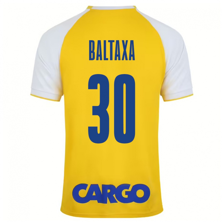 Kids Football Matan Baltaxa #30 Yellow White Home Jersey 2024/25 T-Shirt