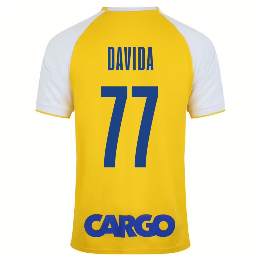 Kids Football Osher Davida #77 Yellow White Home Jersey 2024/25 T-Shirt