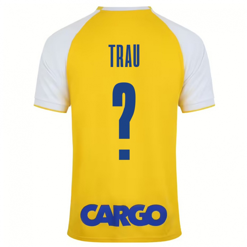 Kids Football Idan Trau #0 Yellow White Home Jersey 2024/25 T-Shirt