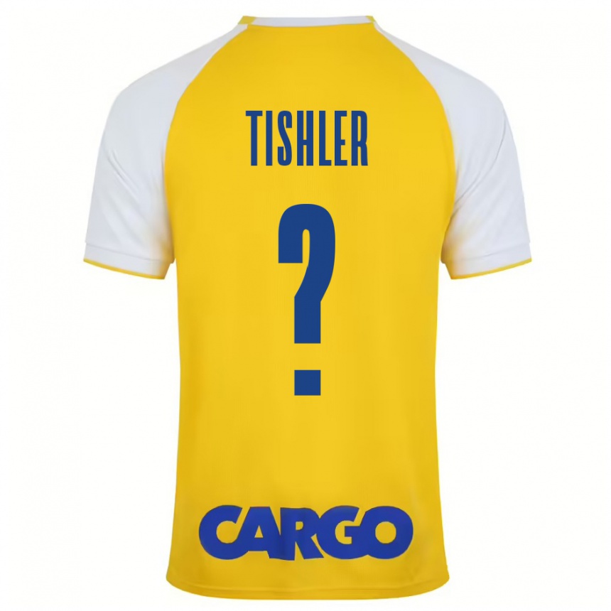 Kids Football Daniel Tishler #0 Yellow White Home Jersey 2024/25 T-Shirt