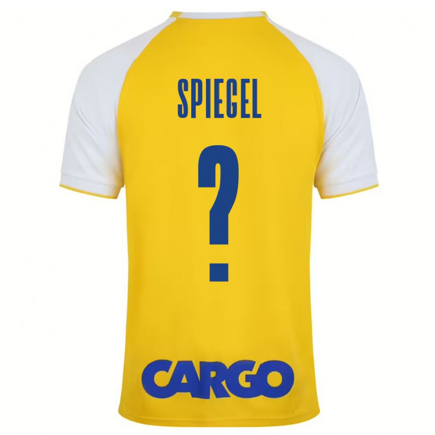 Kids Football Liran Spiegel #0 Yellow White Home Jersey 2024/25 T-Shirt