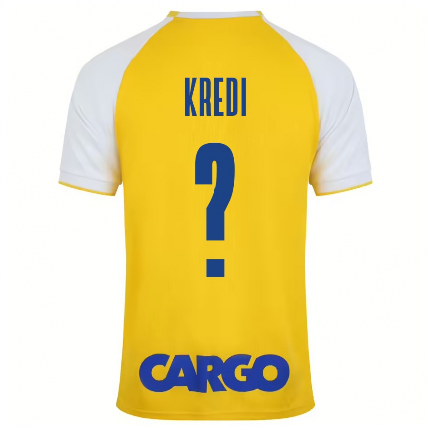 Kids Football Amit Kredi #0 Yellow White Home Jersey 2024/25 T-Shirt