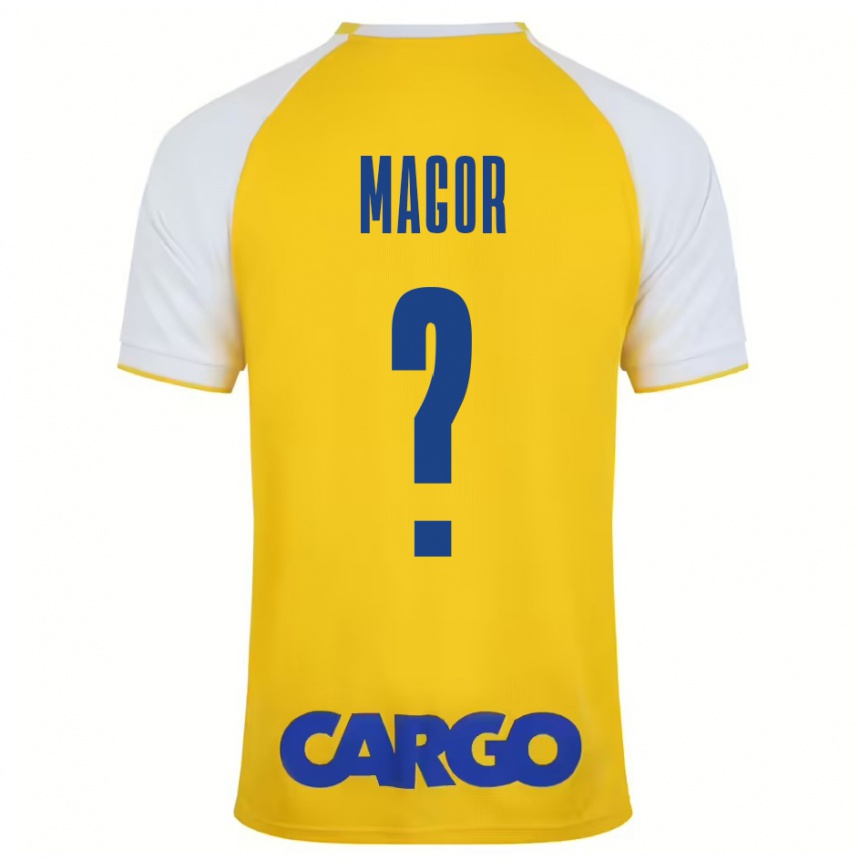 Kids Football Roee Magor #0 Yellow White Home Jersey 2024/25 T-Shirt