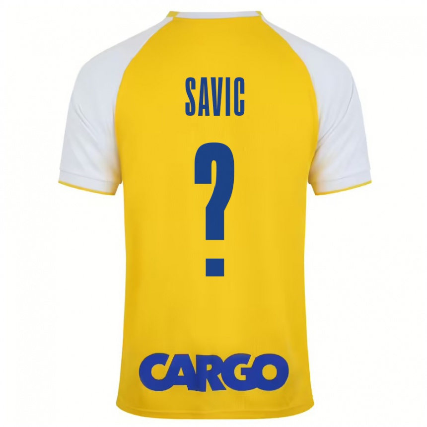 Kids Football Rom Savic #0 Yellow White Home Jersey 2024/25 T-Shirt