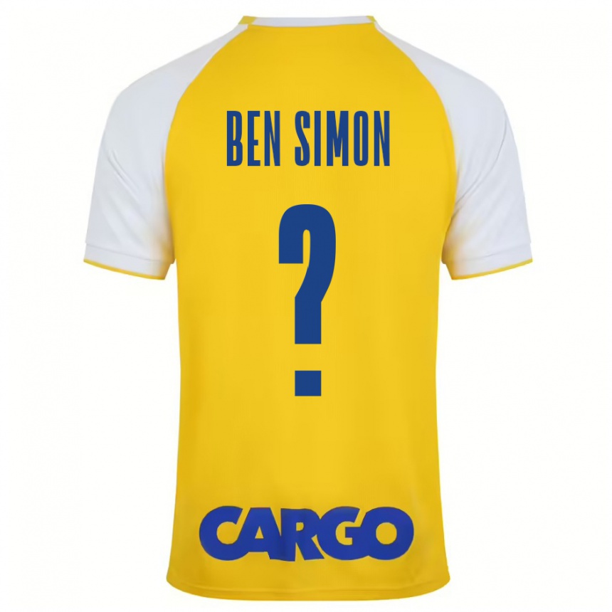 Kids Football Ilay Ben Simon #0 Yellow White Home Jersey 2024/25 T-Shirt