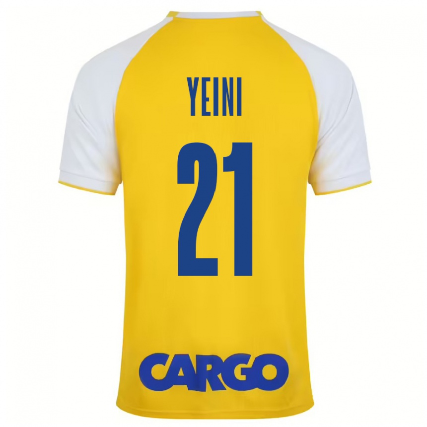 Kids Football Sheran Yeini #21 Yellow White Home Jersey 2024/25 T-Shirt