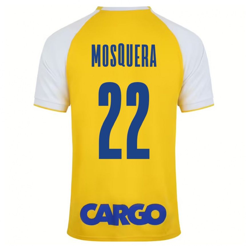 Kids Football Orlando Mosquera #22 Yellow White Home Jersey 2024/25 T-Shirt