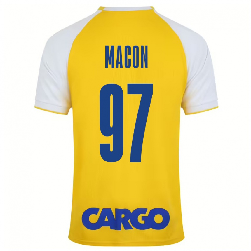 Kids Football Yvann Maçon #97 Yellow White Home Jersey 2024/25 T-Shirt