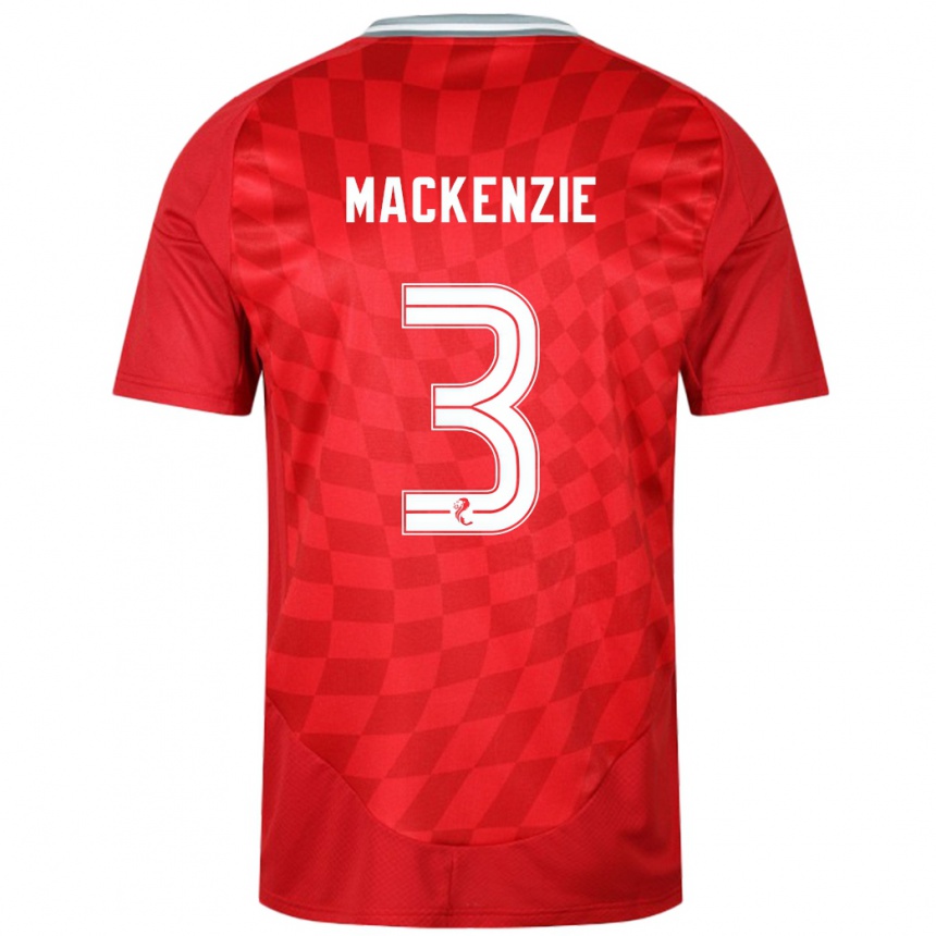 Kids Football Jack Mackenzie #3 Red Home Jersey 2024/25 T-Shirt