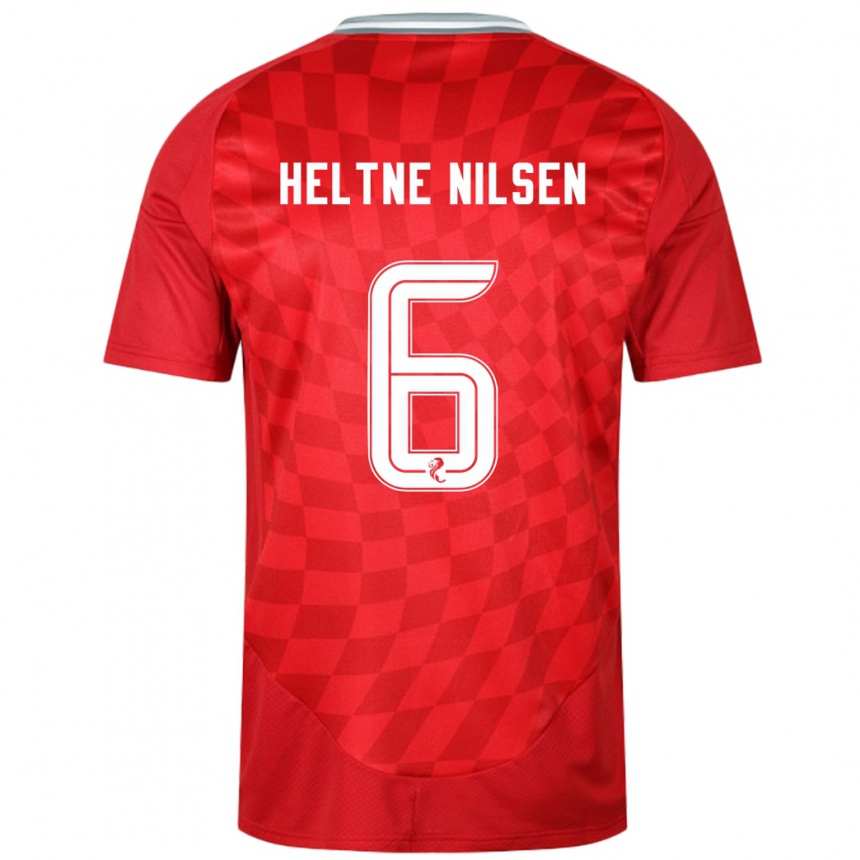 Kids Football Sivert Heltne Nilsen #6 Red Home Jersey 2024/25 T-Shirt