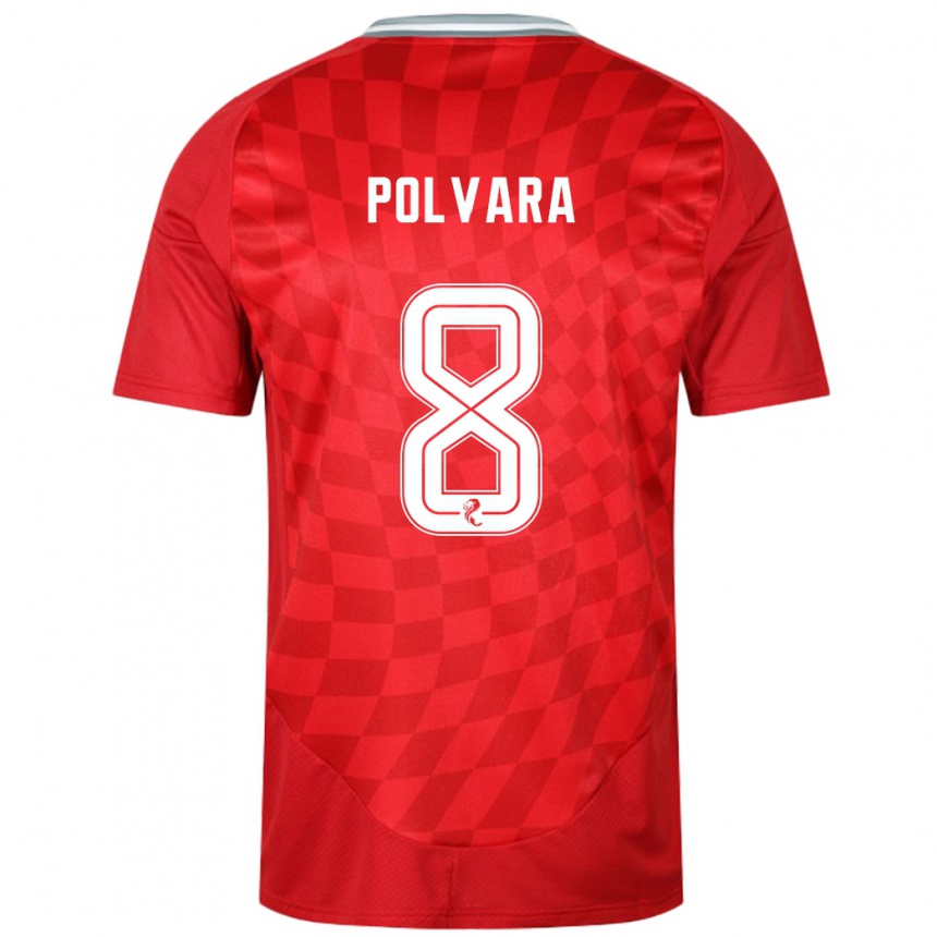 Kids Football Dante Polvara #8 Red Home Jersey 2024/25 T-Shirt