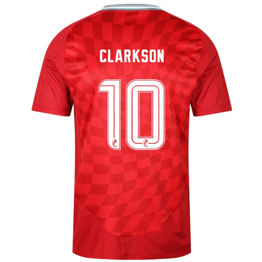 Kids Football Leighton Clarkson #10 Red Home Jersey 2024/25 T-Shirt