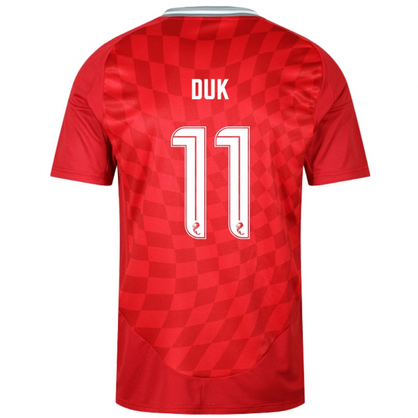 Kids Football Duk #11 Red Home Jersey 2024/25 T-Shirt