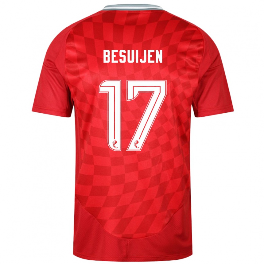 Kids Football Vicente Besuijen #17 Red Home Jersey 2024/25 T-Shirt