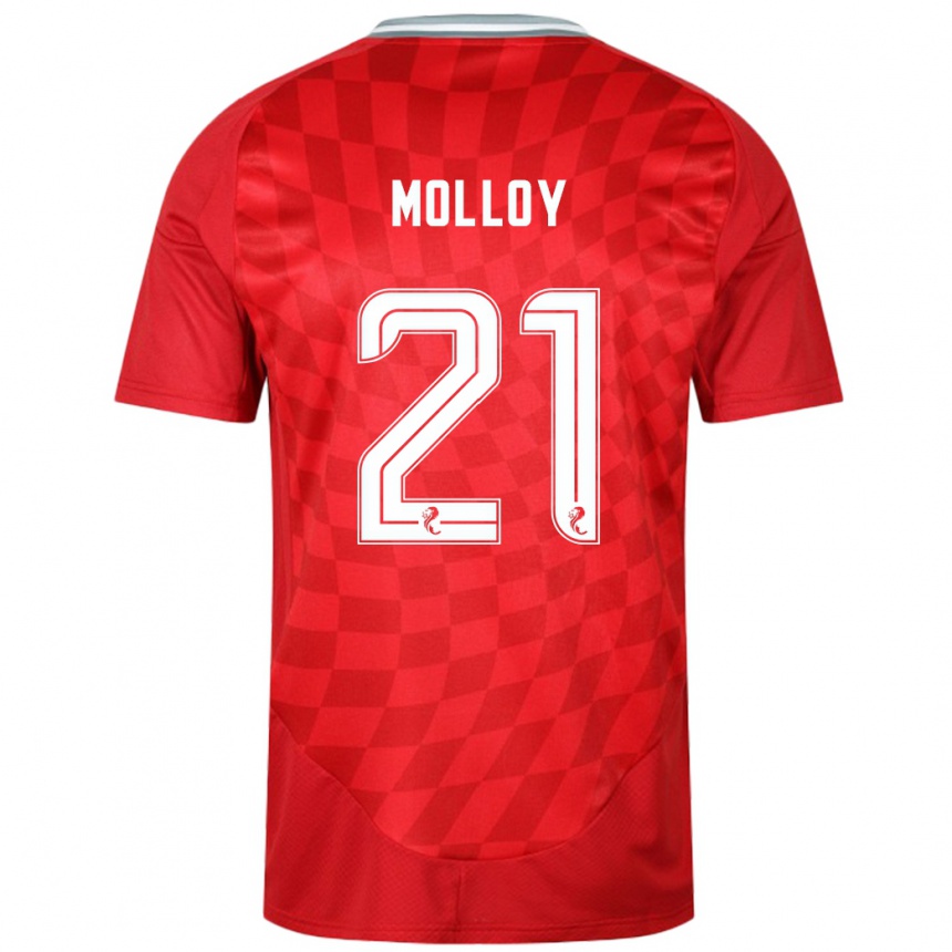 Kids Football Gavin Molloy #21 Red Home Jersey 2024/25 T-Shirt