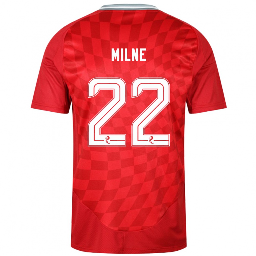 Kids Football Jack Milne #22 Red Home Jersey 2024/25 T-Shirt