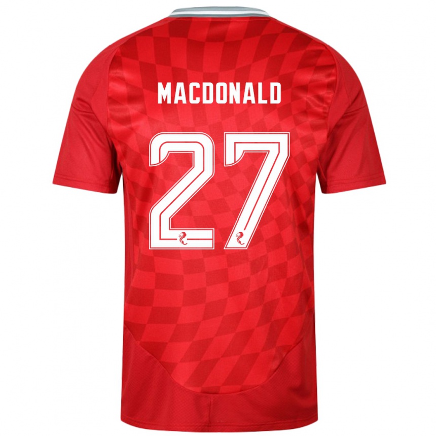 Kids Football Angus Macdonald #27 Red Home Jersey 2024/25 T-Shirt