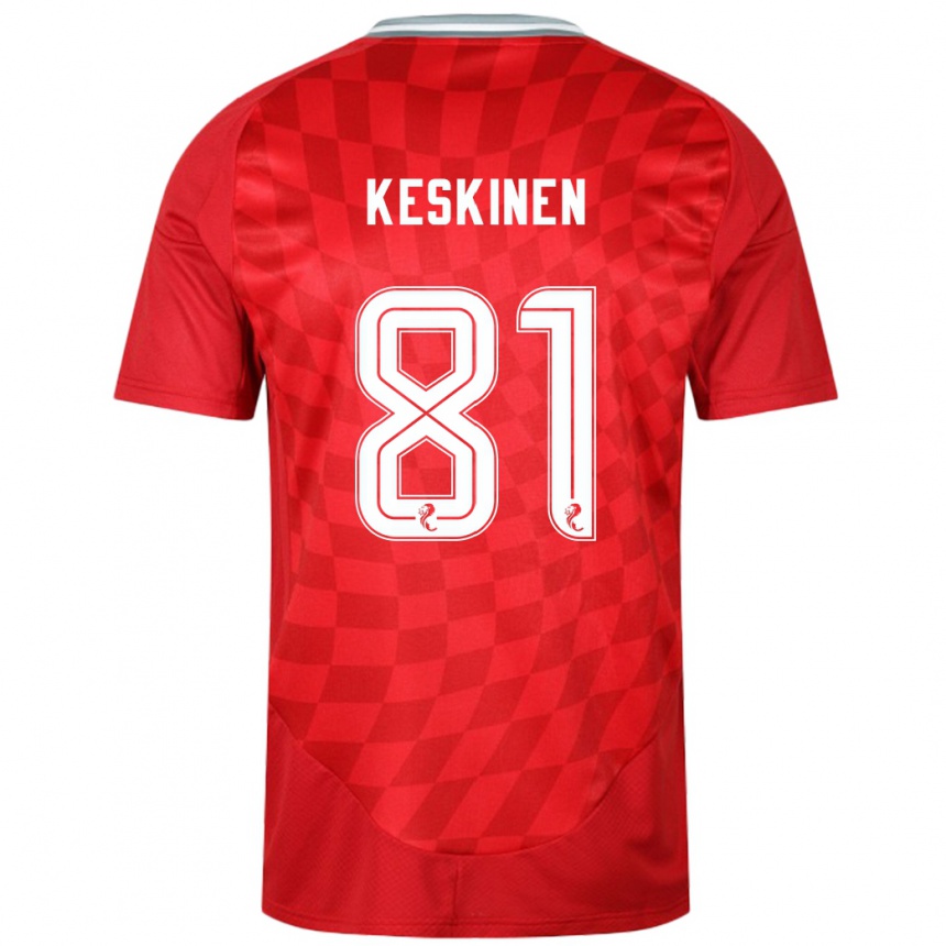 Kids Football Topi Keskinen #81 Red Home Jersey 2024/25 T-Shirt