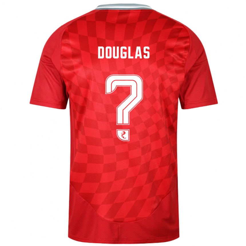 Kids Football Connor Douglas #0 Red Home Jersey 2024/25 T-Shirt