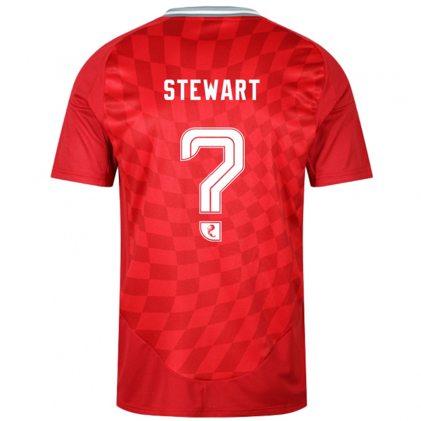 Kids Football Alfie Stewart #0 Red Home Jersey 2024/25 T-Shirt