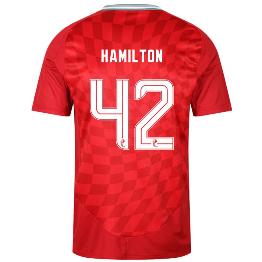 Kids Football Brendan Hamilton #42 Red Home Jersey 2024/25 T-Shirt