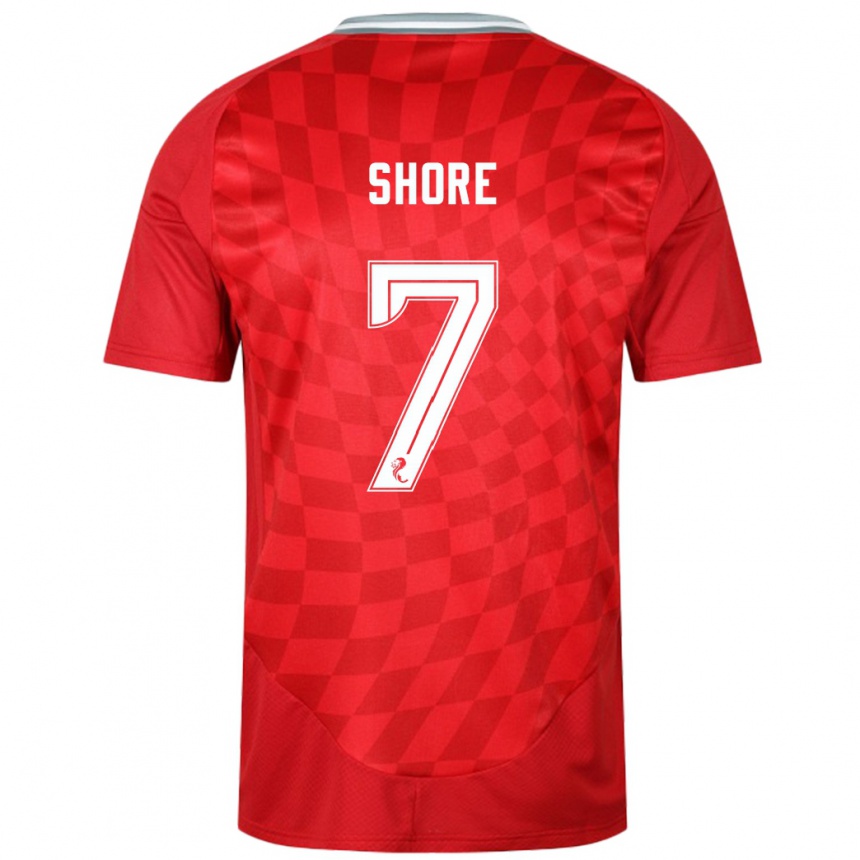 Kids Football Eilidh Shore #7 Red Home Jersey 2024/25 T-Shirt