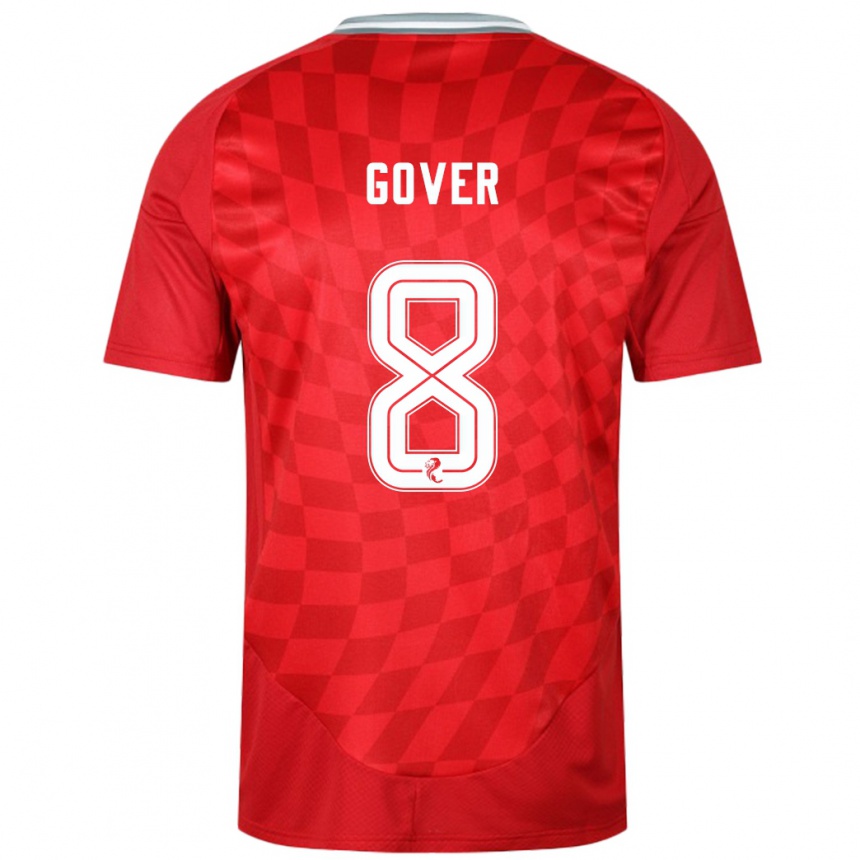 Kids Football Chloe Gover #8 Red Home Jersey 2024/25 T-Shirt