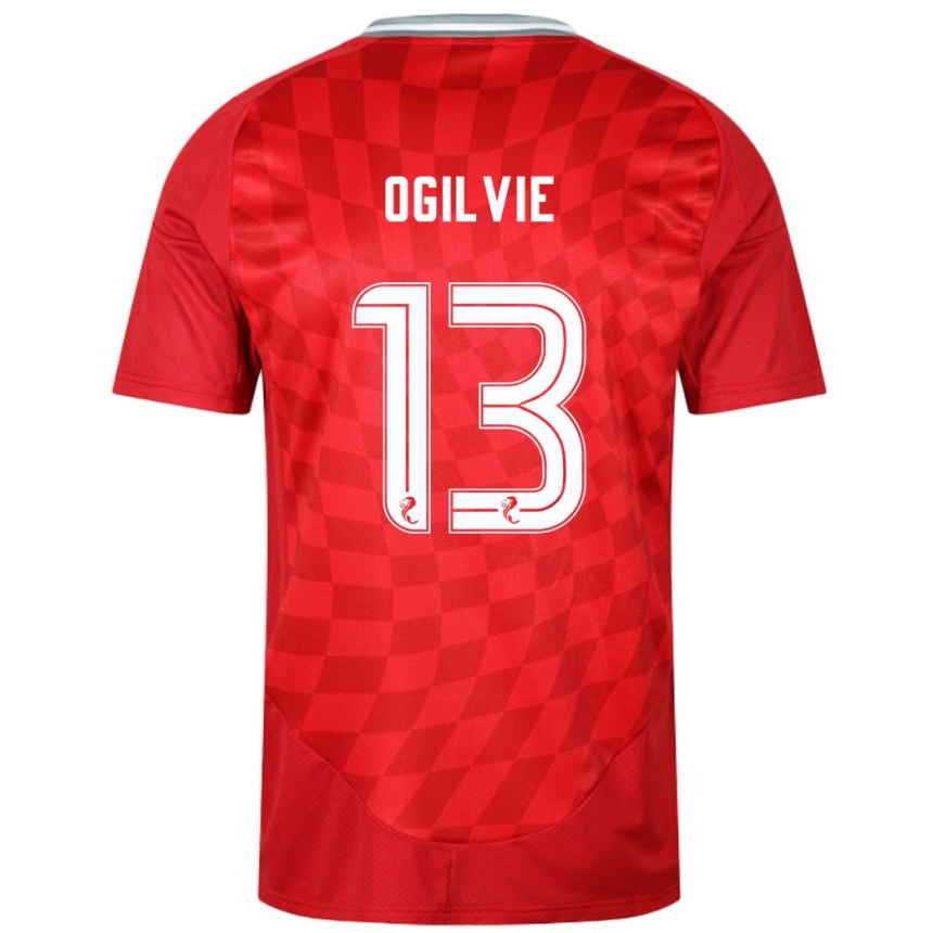 Kids Football Francesca Ogilvie #13 Red Home Jersey 2024/25 T-Shirt