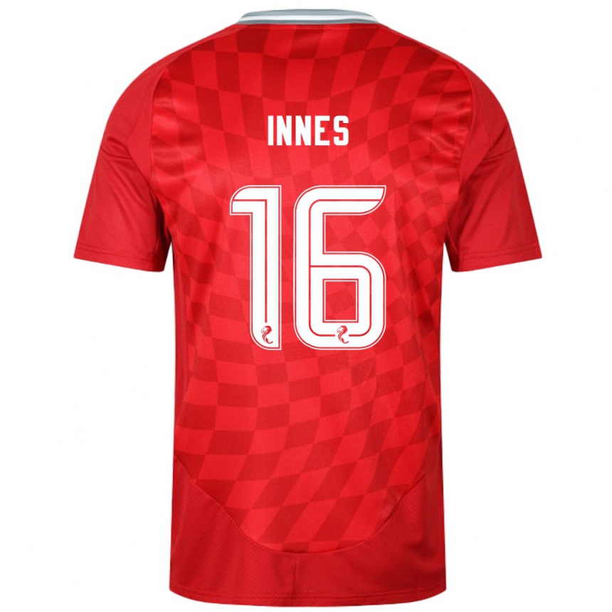 Kids Football Hannah Innes #16 Red Home Jersey 2024/25 T-Shirt