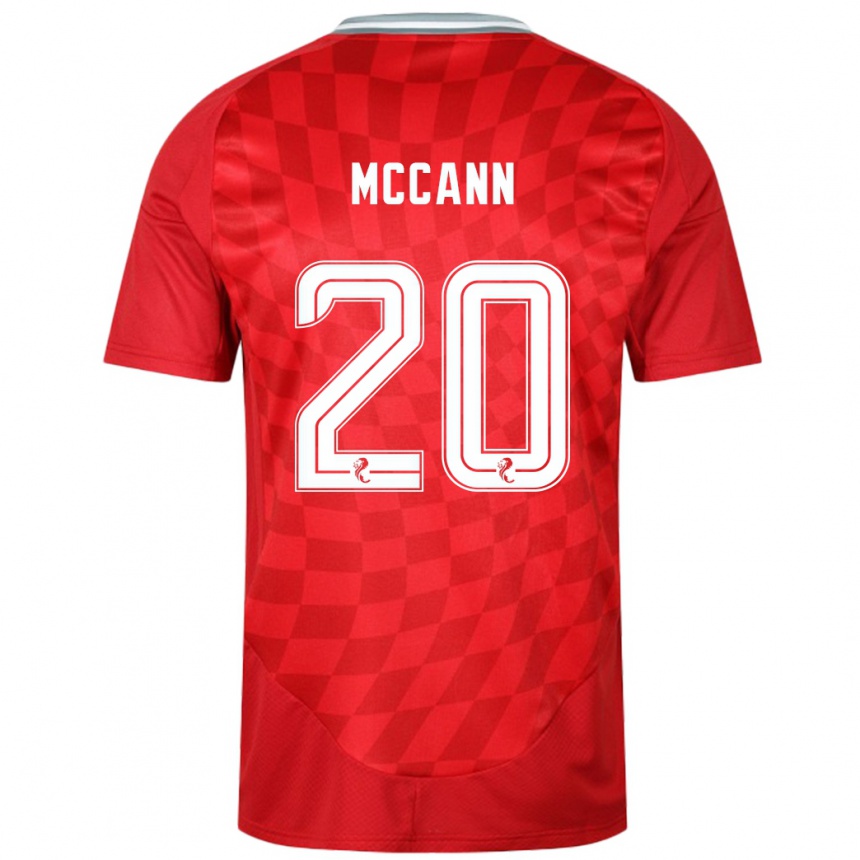 Kids Football Annalisa Mccann #20 Red Home Jersey 2024/25 T-Shirt