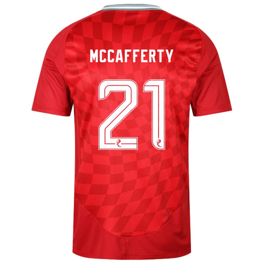 Kids Football Eirinn Mccafferty #21 Red Home Jersey 2024/25 T-Shirt