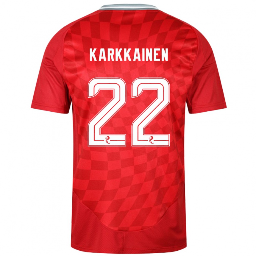 Kids Football Elena Kärkkäinen #22 Red Home Jersey 2024/25 T-Shirt