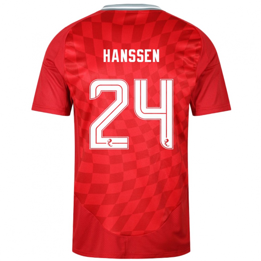 Kids Football Nadine Hanssen #24 Red Home Jersey 2024/25 T-Shirt