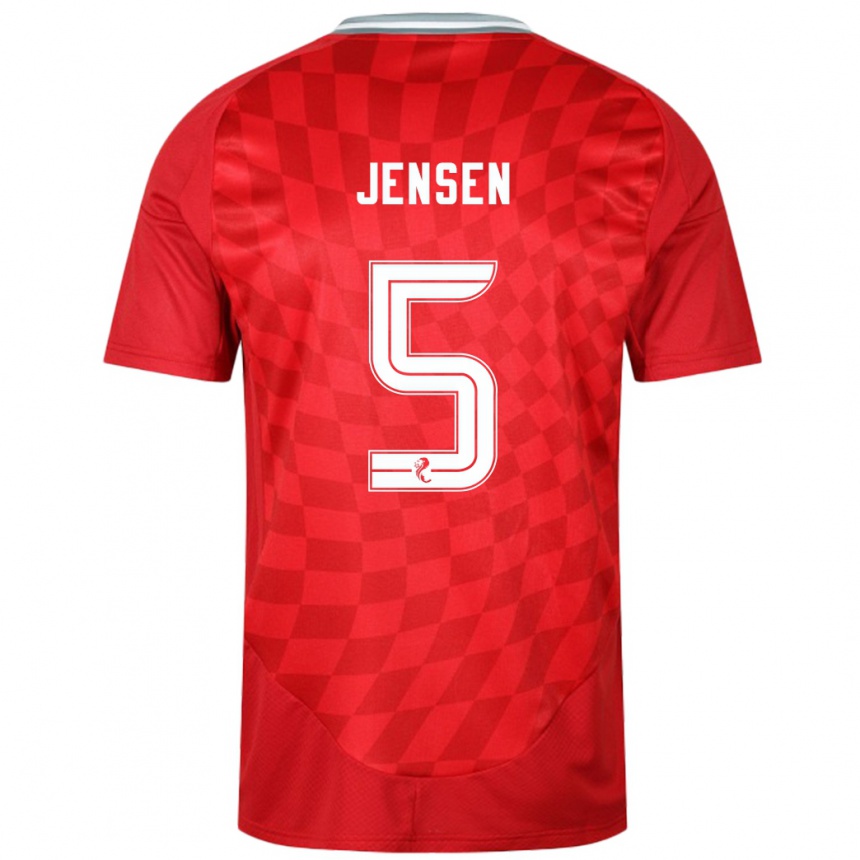 Kids Football Richard Jensen #5 Red Home Jersey 2024/25 T-Shirt