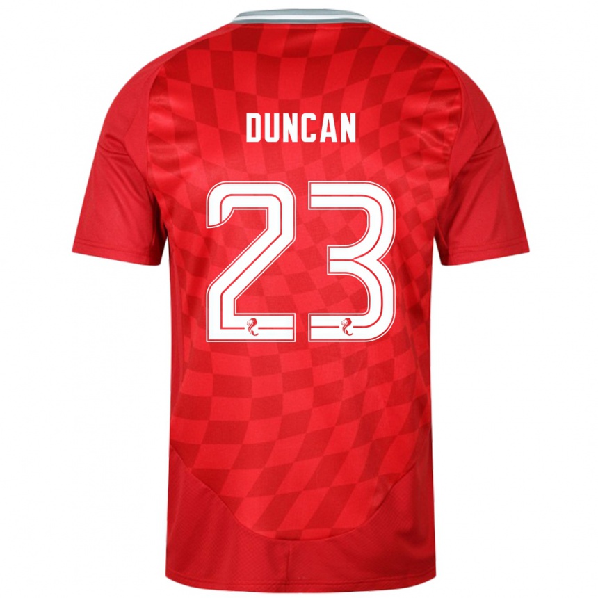 Kids Football Ryan Duncan #23 Red Home Jersey 2024/25 T-Shirt