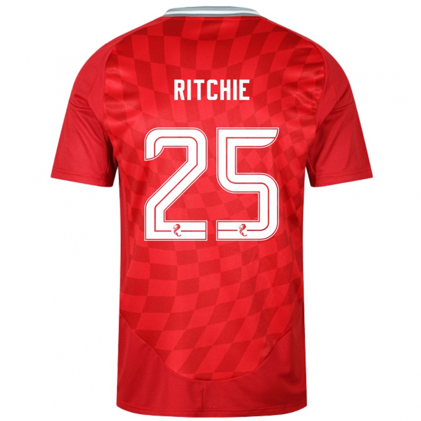 Kids Football Tom Ritchie #25 Red Home Jersey 2024/25 T-Shirt