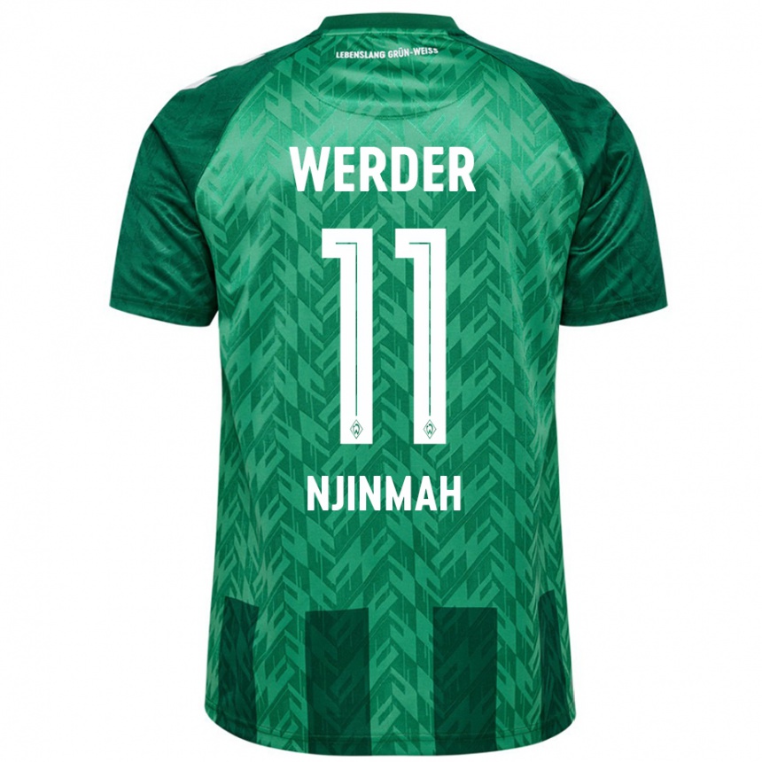 Kids Football Justin Njinmah #11 Green Home Jersey 2024/25 T-Shirt