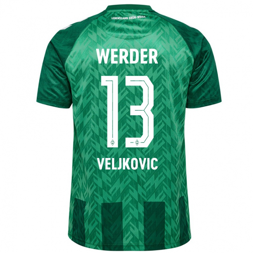 Kids Football Milos Veljkovic #13 Green Home Jersey 2024/25 T-Shirt