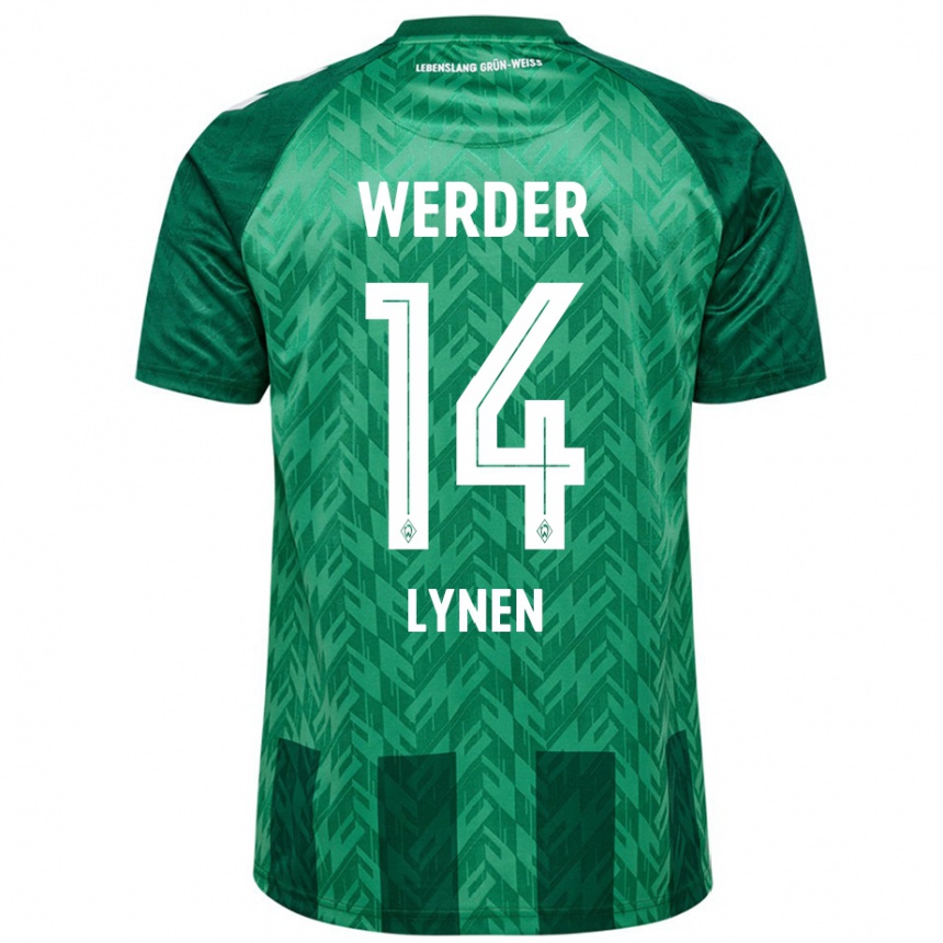 Kids Football Senne Lynen #14 Green Home Jersey 2024/25 T-Shirt