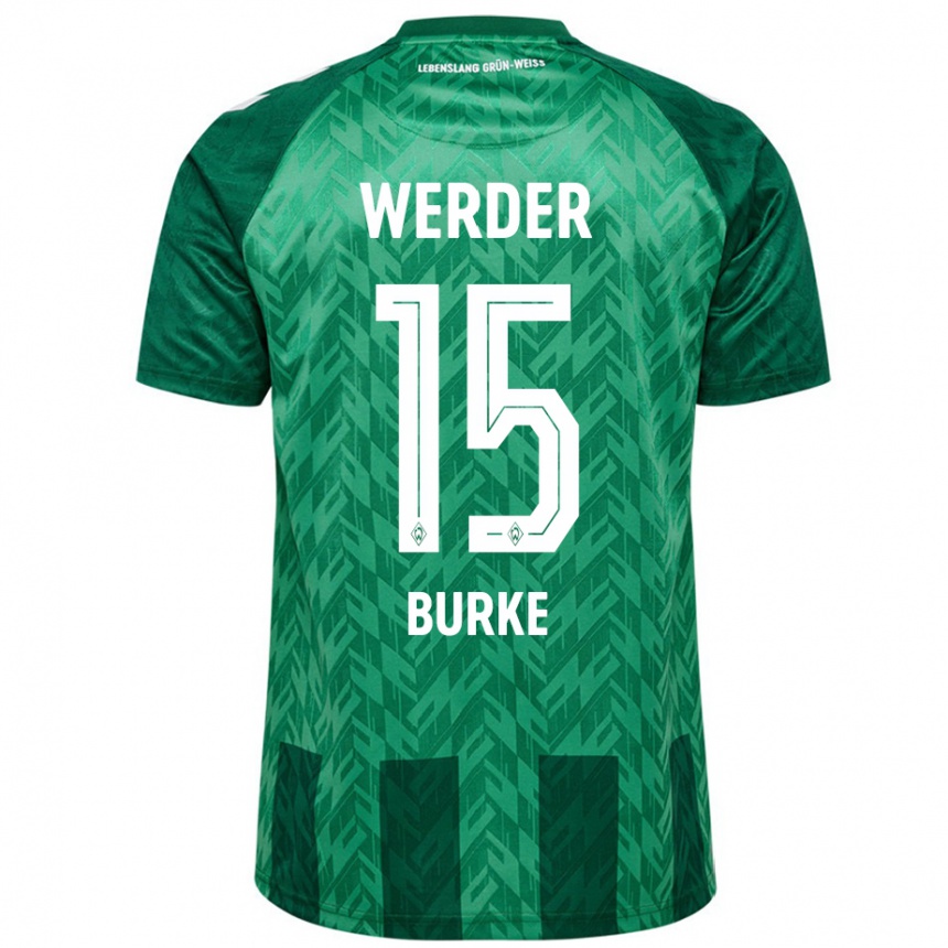 Kids Football Oliver Burke #15 Green Home Jersey 2024/25 T-Shirt