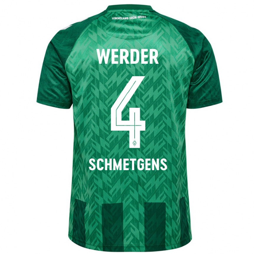 Kids Football Mick Schmetgens #4 Green Home Jersey 2024/25 T-Shirt