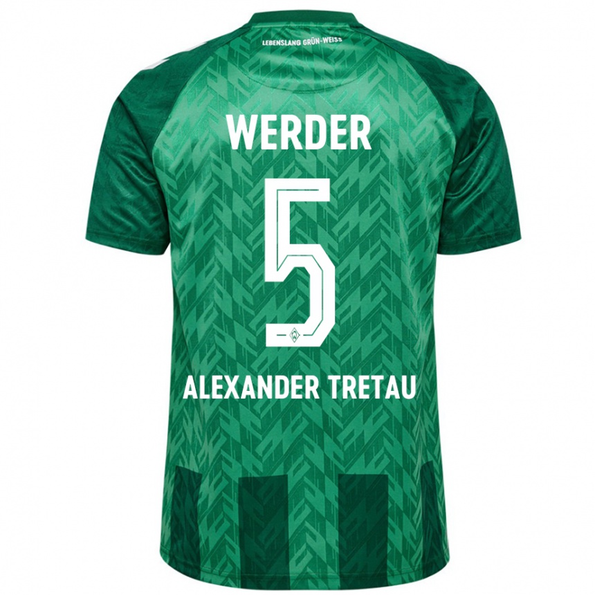 Kids Football Hans Alexander Tretau #5 Green Home Jersey 2024/25 T-Shirt