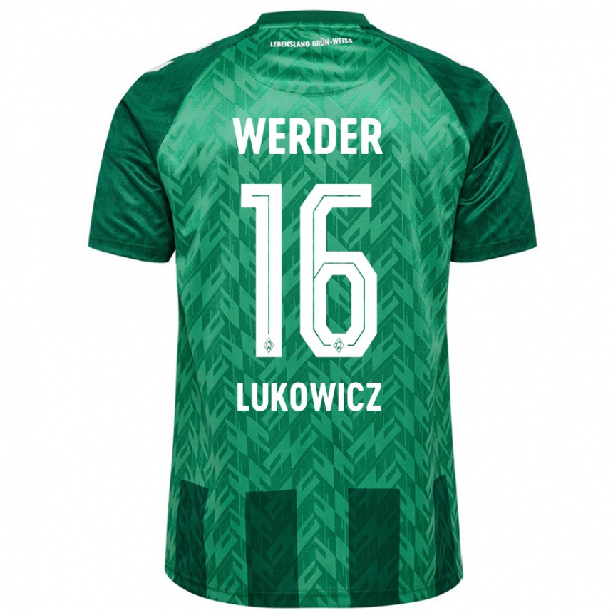 Kids Football Maik Lukowicz #16 Green Home Jersey 2024/25 T-Shirt