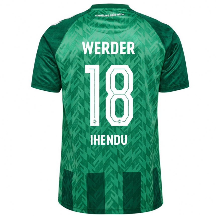 Kids Football Daniel Ihendu #18 Green Home Jersey 2024/25 T-Shirt