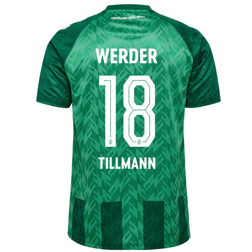 Kids Football Felix Tillmann #18 Green Home Jersey 2024/25 T-Shirt