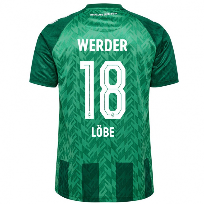 Kids Football Jasper Löbe #18 Green Home Jersey 2024/25 T-Shirt