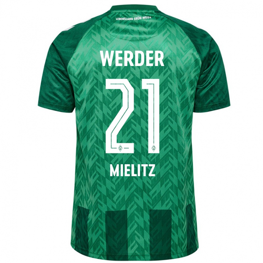 Kids Football Sebastian Mielitz #21 Green Home Jersey 2024/25 T-Shirt